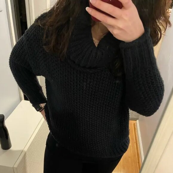 The Odells Slouch OVERSIZED Turtleneck Sweater Small Black - Picture 4 of 12